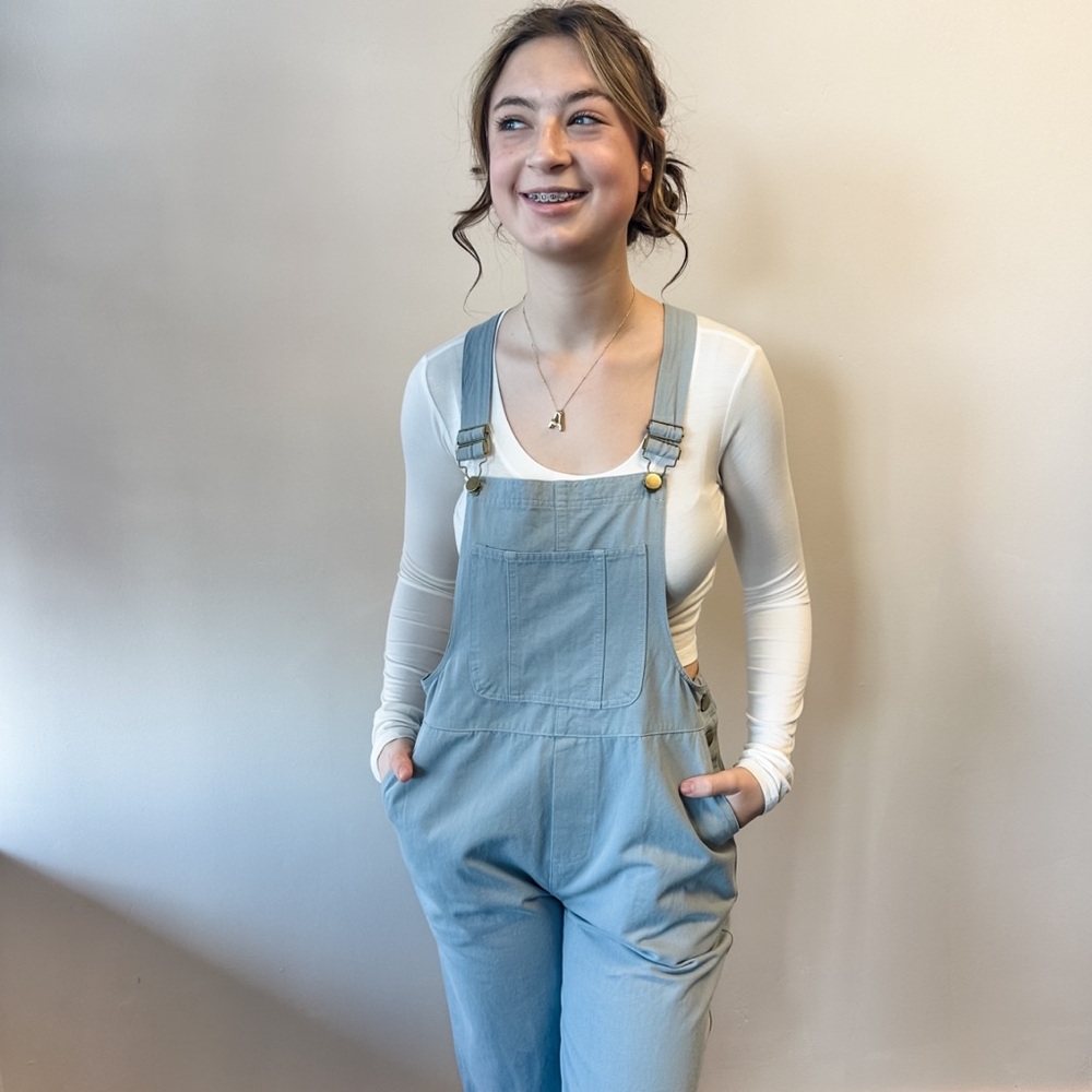 Blue Denim Overalls with Adjustable Straps